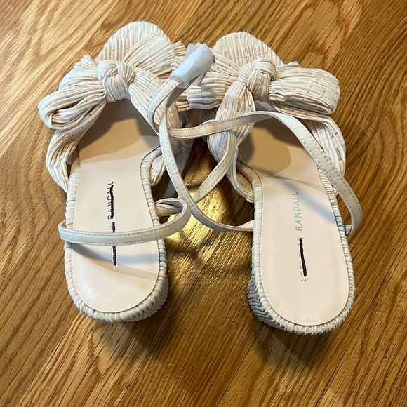 Loeffler Randall Camellia Pleated Knot Heeled Sandal Heel 8.5 NEW - Picture 10 of 12